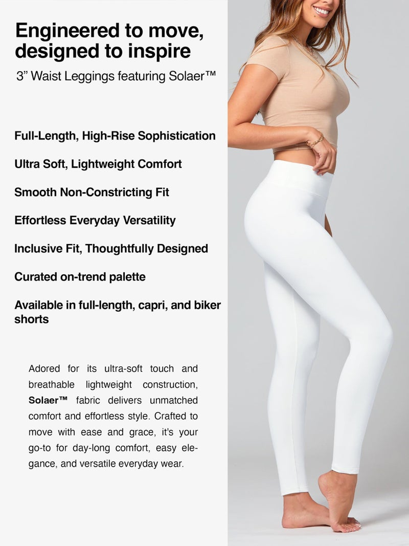 Conceited Womenâ€™s Leggings - High Waisted - Soft - Casual - Super White - Large - X-Large - Image 2